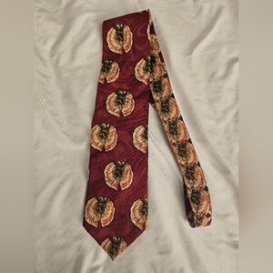 Jurrassic Park Designer Neck Tie By MBP "‎ Dilophosaur Spitter " Maroon
